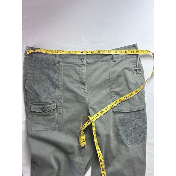 J. Jill Womens Size 22 Green Embroidered Pants‎ - Picture 5 of 10